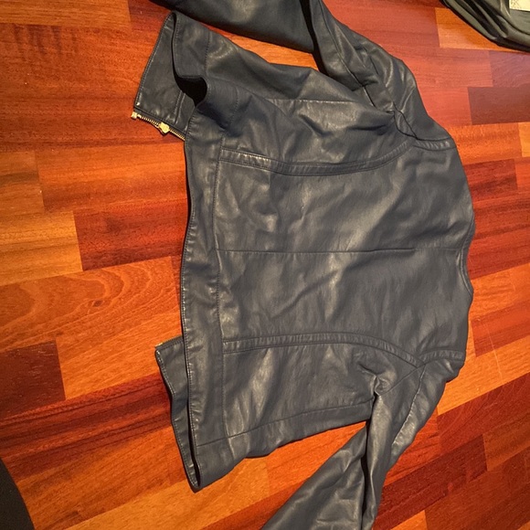 The Limited Pleather Navy Moto Jacket - Picture 3 of 3